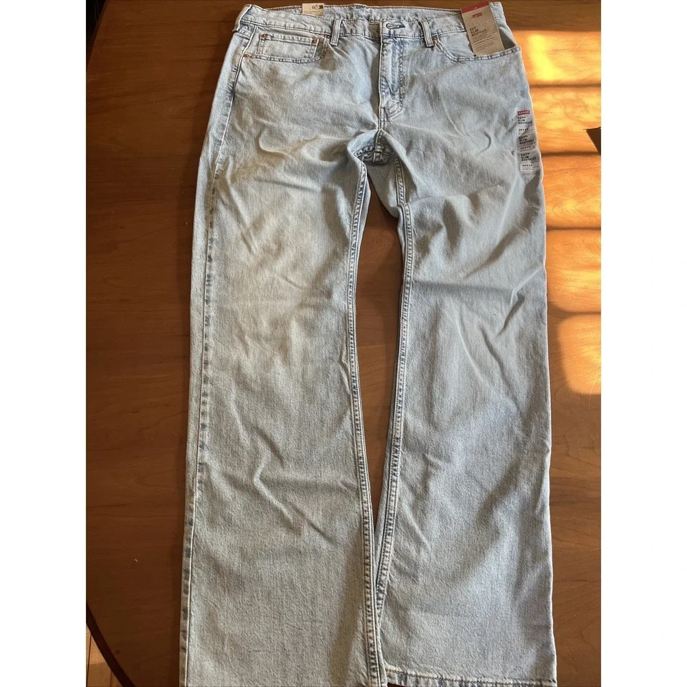 NWT Levi's 527 Slim Bootcut Jeans Men's 36x32 Light Wash Stretch 055270722